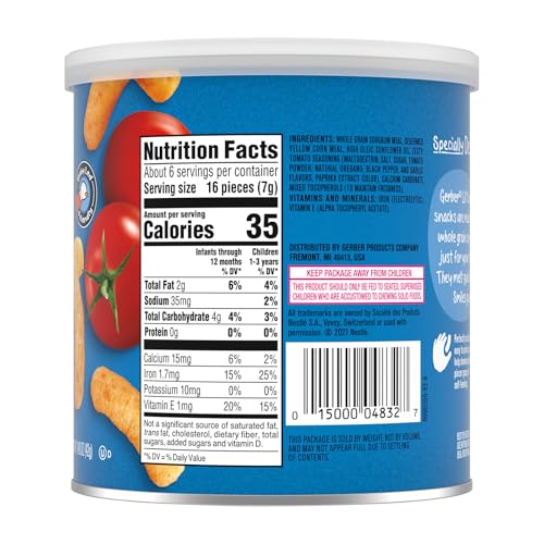 GERBER STAGE 3 BABY FOOD SNACKS, GARDEN TOMATO LIL’ CRUNCHIES, SNACKS FOR BABIES, BABY LED FEEDING