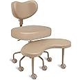 Pipersong Meditation Chair PRO Venti, Cross Legged Chair with Wheels, ADHD Chair, Criss Cross Desk Chair with Height Adjustable Backrest and Adjustable Stool, Flexible Design for Fidgety Sitters, Tan