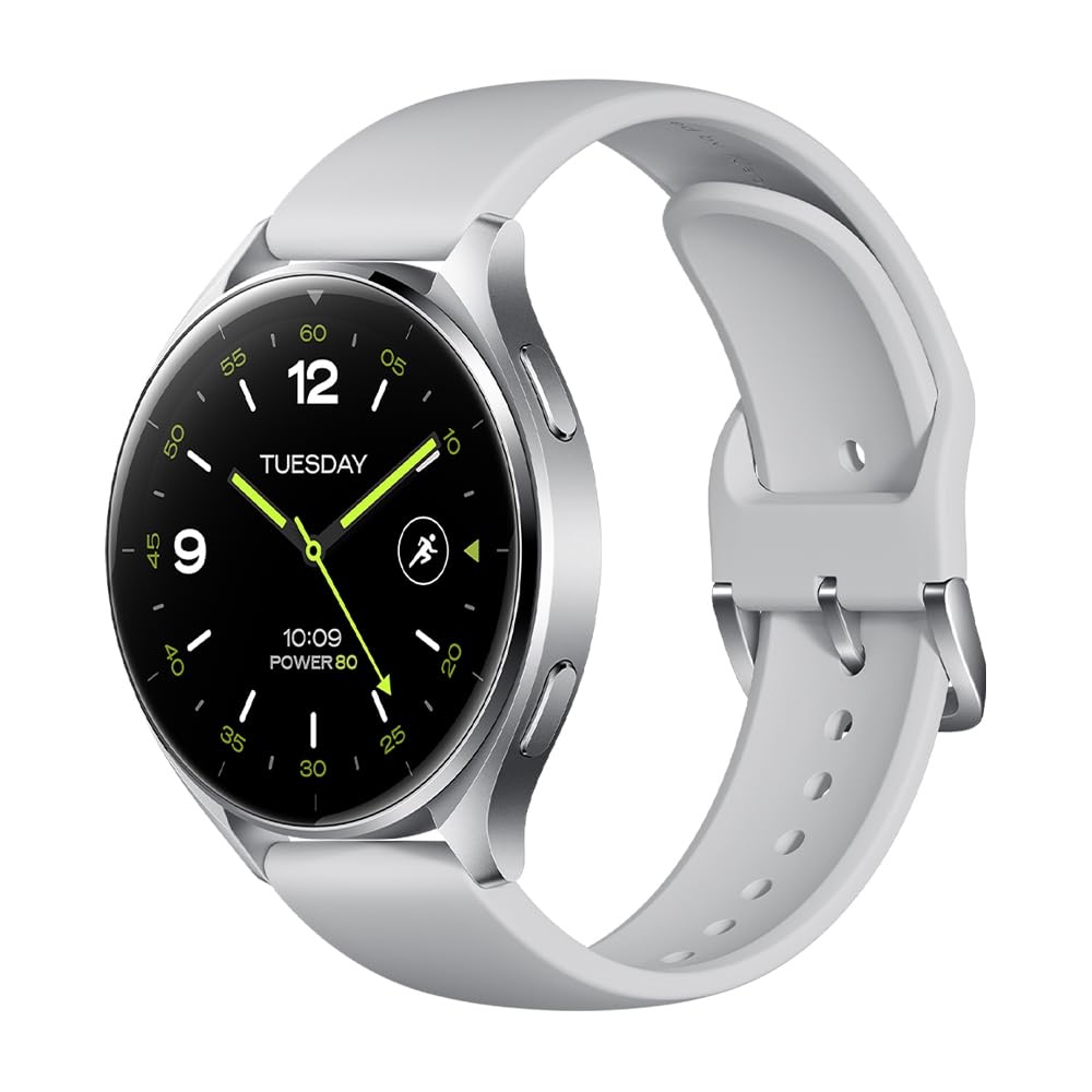 Xiaomi Watch 2 Smartwatch, 1,43" AMOLED Display mit Always-On-Funktion, Schlaf-, Puls- und Sport-Tracking, Wear OS by Google, Silber