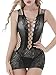 FasiCat Women's Mesh Lingerie for Women Fishnet BabyDoll Mini Dress Free Size Bodysuit Black6