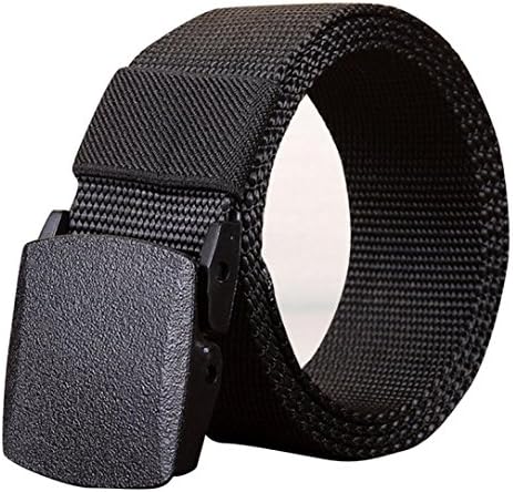 Qisc Waistband, Nylon Canvas Breathable Military Tactical Men Waist Belt With Plastic Buckle (Black, Pants code:39-42)