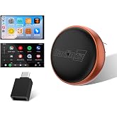 Carlinkit Mini Ultra 3 Wireless CarPlay &amp; Android Auto Adapter, Plug &amp; Play | 10s Auto-Connect, Online Upgrade, USB-A/C, Convert OEM Wired to Wireless Dongle, Compatible with Factory Wired Cars, Orange