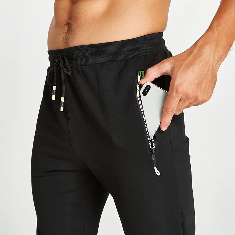 Pantalones Deportivos Running para Pantalones Hombre Casual Algodón con Joggers Deporte Elástica con Bolsillos Negro M — foto 3 de 6