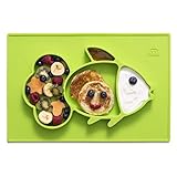 Cool Panda Premium Silicone Baby Placemat Set for Kids & Toddlers, Reusable Travel Bag, Non Slip Toddler Plates, Large Size: 15
