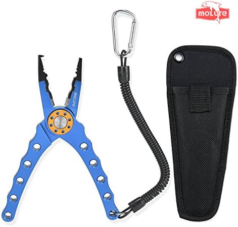 Molure A2 Fishing Pliers Aluminum Hook Remover Blue Silver