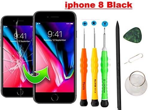 Compatible with iPhone 8 Screen Replacement (4.7 Inch Black), YRYK LCD Digitizer Touch Screen Assembly Set with 3D Touch, Repair Tools and Professional Replacement Manual Included