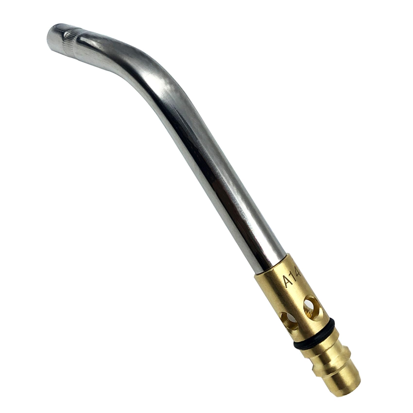 Photo 1 of 0386-0105 A-14 1/2" Torch Tips for G-4 or PLF-A5 Handles, Soft Solder 2 to 3-1/2", Silver Braze 1 to 2", Air Acetylene, Manual Lighting, Quick Connect, Removable Orifice Screw