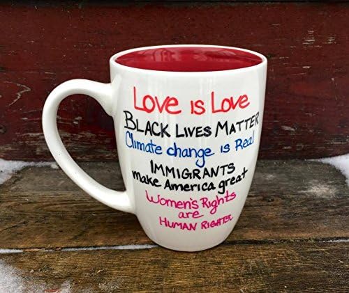Love is love, black lives matter, climate change is real mug. Feminist. Protest. Equality. Human rights. Womens Rights.