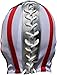 Deportes Martinez Mexican Wrestling Mask – Authentic Luchador Lucha Libre Mask, Handmade in Mexico – Pro Fit Adult Size – Patriot Silver
