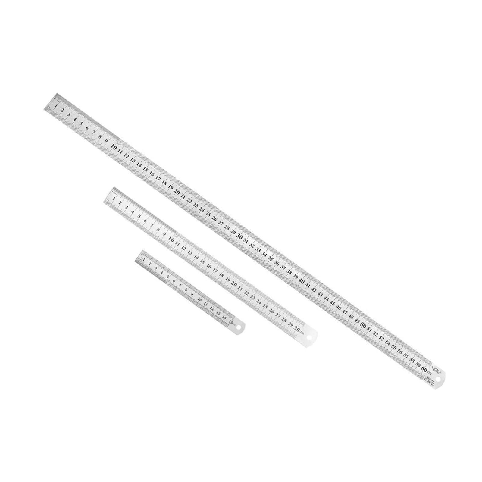 Kozelo 1 Set of 3pcs Metal Straight Edge Ruler - [ 600mm 24 Inch x 300mm 12 Inch x 150mm 6 Inch ] Stainless Steel Centimeters Rulers for Precision Measuring Use, with Hang-up Hole