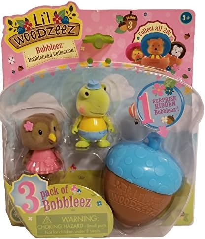Woodzeez Lil Boobleez Bobblehead Collection Series 3 - Tab, Oodles and Acorn with 1 Surprise Hidden Bobbleez
