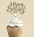 10 Gold Glittery Happy Birthday Cake Toppers. Sparkling Gold Glittery Birthday Cupcake Picks. Cake Smash Birthday Party Decorations, Candle Alternative Set Of 10. By Premium Disposables.