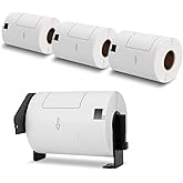 COLORWIING 4" x 6" Shipping Labels Compatible for Brother DK-1241 102mm x 152mm Die-Cut Large White Address Paper Labels, for Brother QL-1110NWB QL-1100 Label Printer (4 Rolls+1 Frame)