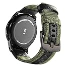Gear S3 Bands Nylon, Maxjoy S3 Frontier Classic Band 22 mm Woven Nylon Replacement Strap Large Sport Wristband Bracelet with Stainless Steel Metal Buckle for Samsung Gear S3 Smart Watch, Army Green