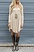 Women's Long Sleeve Casual Loose T-Shirt Dress Beige XL