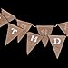 KIPETTO HAPPY BIRTHDAY Banner Burlap Bunting Banner Birthday Party Decoration