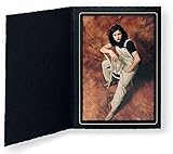 Cardboard Photo Folder for a 8x10 Photo - Black Waffled with Gold Border - Pack of 50