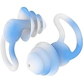 LYSIAN Reusable Swimming Ear Plugs with Nose Clip, 2 Pairs, Silicone | Waterproof silicone earplugs for swimming, surfing, snorkeling, sleeping &amp; shower; for adults, 2 pairs with nose clip