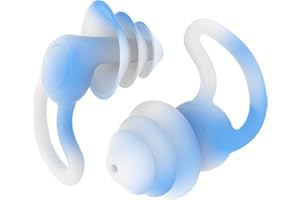 Reusable Swimming Ear Plugs with Nose Clips -2 Pairs Silicone Swimmers Ear Plugs for Adult Water Surfing, Snorkeling, Sleepin