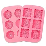 SHAN RUI 2pcs Round and Square 6 Cavity Mooncake