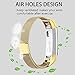 POY For Fitbit Alta Bands/For Fitbit Alta HR Bands, Stainless Steel Milanese Loop Metal Replacement Bracelet Strap with Unique Magnet Lock for Fitbit Alta/Fitbit Alta HR, Small Gold