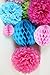 SUNBEAUTY Pack of 11 Fuchsia Pink Blue Paper Decoration Kit Paper Lanterns Pom Poms Flowers for Wedding Birthday Girl Valentine Party Nursery Decoration