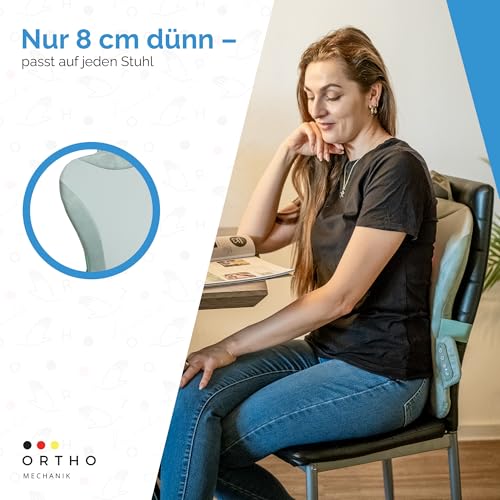 OrthoMechanik Back 2.0 - Wireless Back Massager with Heat | 4D Massage Movement, Ultra Flat & Comfortable for Office & Home
