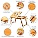 Nnewvante Laptop Desk Super Top Laptop Table 100% Bamboo Desk Adjustable with USB Fan2 Foldable Breakfast Serving Bed Tray Drawer