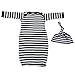 We Match! Baby Black & White Striped Layette Gown & Cap Set Super Soft Baby Outfit (Black & White)