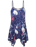 Flowy Tank Top,Timeson Women's Casual Spaghetti Strap Tunic Dress Flowy Cami Braces Skirts Dresses Deep Blue Medium