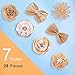 Whaline Natural Handmade Burlap Flowers Including Vintage Burlap Rose Flowers, Jute Twine Burlap Flowers, Burlap Flowers, Burlap Bowknot, 7 Styles for DIY Craft and Wedding Party Decoration (28 Pcs)