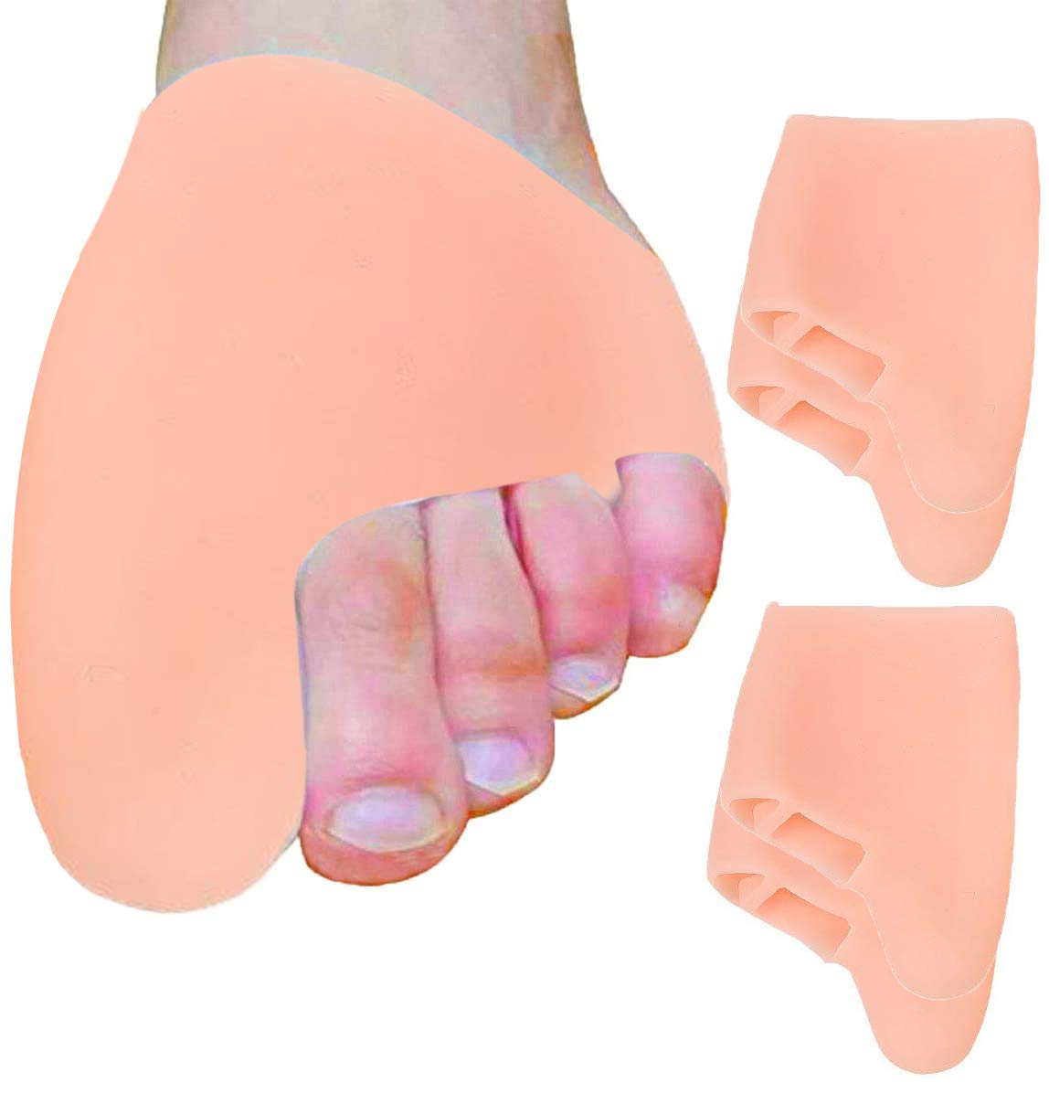 Mcvcoyh Big Toe Protector, 4 Pack Gel Toe Cap Silicon Bunion Cover Sleeves, Provides Relief from Missing or Ingrown Toenails, Corns, Blisters, Reduce Friction