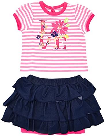 Baby Girl Fashion Skort 2 pcs Set, Denim Love, 4T