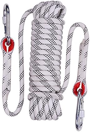 Rock Climbing Rope, 12mm Diameter Static Outdoor Hiking Accessories High Strength Cord Safety Rope (10m,32ft)(20m,65ft) (30m,98ft) (40m, 131ft) (50m,164ft)