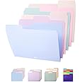 Mr. Pen- Pastel Poly File Folders, 1/3 Cut Tab, 6 Pack, Letter Size, Colored Letter Office Supplies File Folders