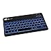 7 Colors Wireless Keyboard, EC Technology Universal Slim Portable Backlit Bluetooth Keyboard with Built-in Rechargeable Battery for Smartphones, Windows, PC, Tablet - Black
