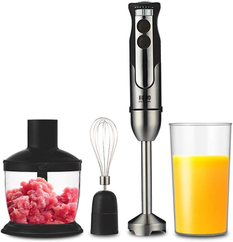 LEILEI 4-in-1 Stabmixerset,Kitchen Hand Mixer Stainless Steel Hand Mixer,Blender 800W Blender Blender Chopper Food Processor,Hand Blender,600ml Container Cup