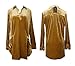 R.Vivimos Womens Velvet Long Sleeve Pocket Casual Mini Shirt Dress (Large, Gold)
