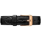 Daniel Wellington Leather Black Watch Strap, (Model: DW00200143), Rose Gold, 14mm