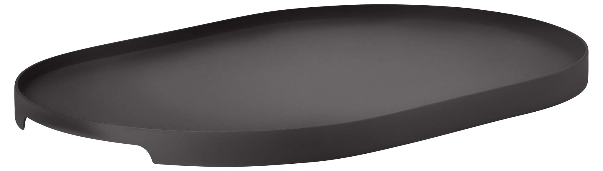 Zone Denmark - Oval tray - in powder-coated steel - 35 x 23 x 1.8 cm - Elegant multifunctional accessory for serving, decorating and organizing - ideal for kitchen, bathroom or living room - black
