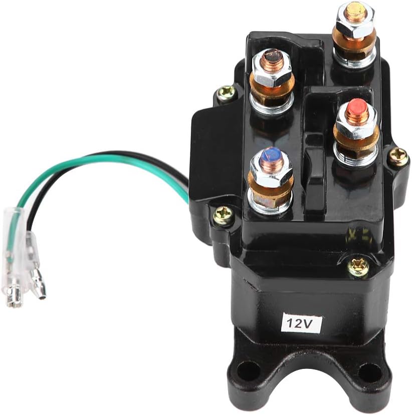 Qiilu 12V ATV UTV Winch Contactor Solenoid Relay for 15004000lb Winches Automotive Quick