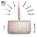 [2nd Gen] Yarn Mania Aiyana Crochet Hooks | Light Up Crochet Hooks with 9 Sizes Interchangeable Aluminum Heads | Ergonomic Curve Shape, Soft Handle and Two Brightness Settings (Light Pink)