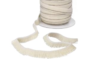 BIAS BESPOKE 3 Yards of Janis 1/2" Wide Stretchy Cream Cotton Fringe, Made in Germany