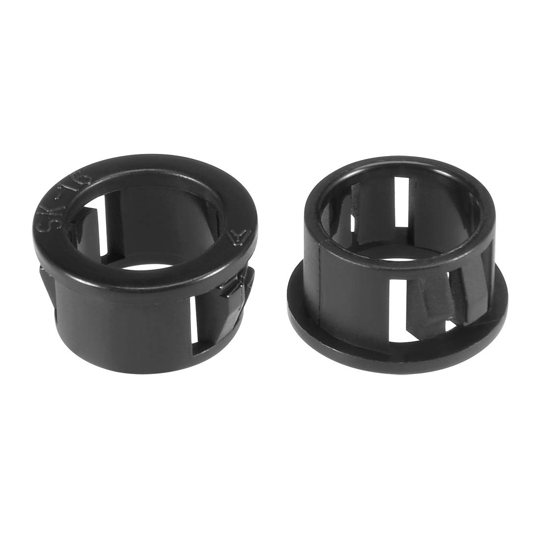 Sourcingmap 100pcs 16mm Mounted Cable Hose Snap Bushing Grommet Protector Black