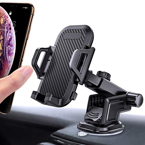 Car Phone Mount,Cell Phone Holder for Car Dash Windshield Dashboard Universal 360°,Strong Sticky Suction, One Button Release Car Cradle,Universal Smartphone Car Mount Holder Cradle for any smart phone
