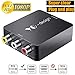RCA to HDMI, Yuangao RCA Composite AV CVBS to HDMI Audio Video Mini Converter Adapter Full HD 1080P Support PAL/NTSC with USB Charge Cable for PC Laptop Xbox PS2 PS3 TV STB VHS VCR Camera DVD, blac