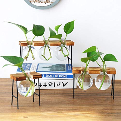 B Blesiya Wooden Shelf Plant Stand Ladder Storage Indoor Outdoor Garden Display Flower Pot Planter Supports Holder Rack 6cm - 3 Vase