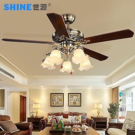 Bgmdjcf Fan Light American Retro Elegant And Romantic Carved
