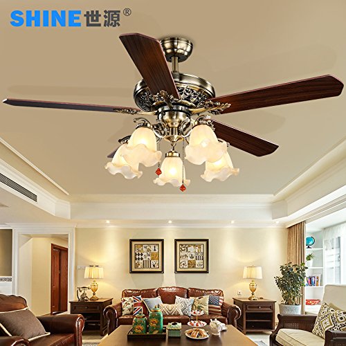 Bgmdjcf Fan Light American Retro Elegant And Romantic Carved
