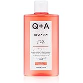Q+A Collagen Body Oil (150ml), Nourishing Body Moisturizer with Vegetable Collagen, Immortelle Oil and Omega-9, Supports Firmness, Boosts Elasticity and Targets Stretch Marks, Vegan and Cruelty Free